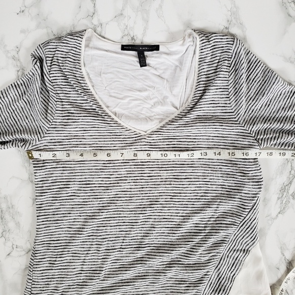 WHBM Striped Asymmetrical Blouse - Picture 4 of 6